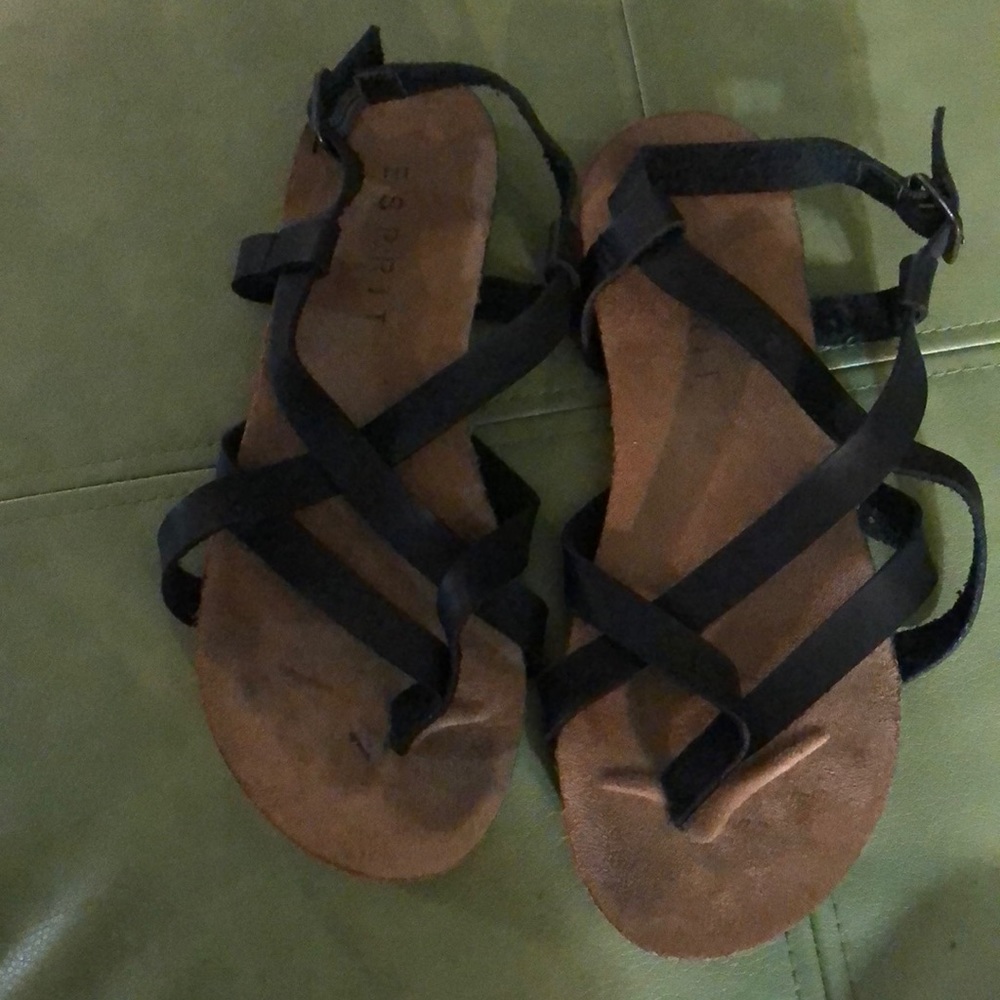 Esprit Strappy Black Sandals Size 8